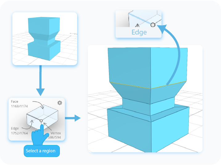 Select the region that we can use the Chamfer tool on